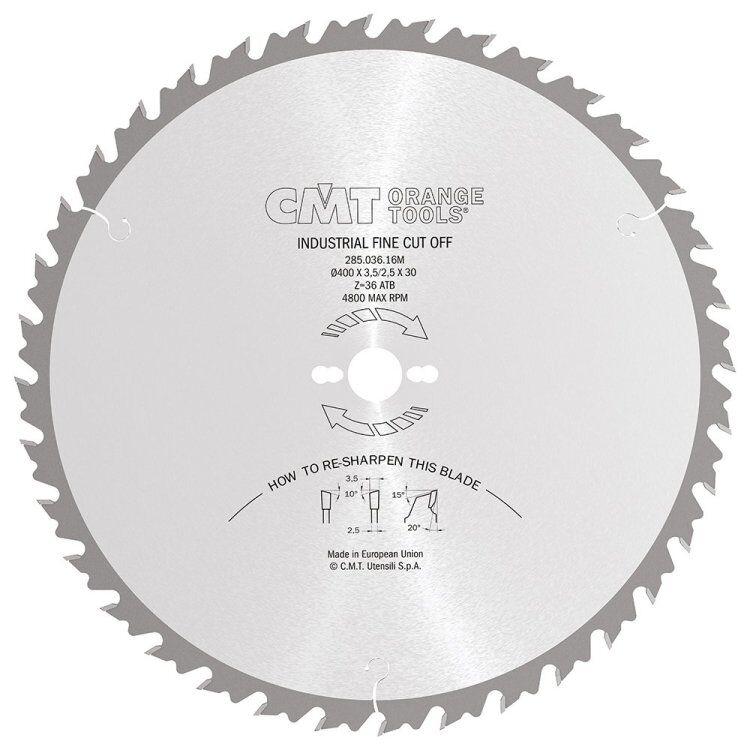 Sierra circular c/limitador 400x3.5x30 Z:36 atb 10° 285.036.16M CMT