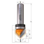 Fresa para ranuras en V (90) HM S:8 D:16 c/rodam. 915.160.11B CMT
