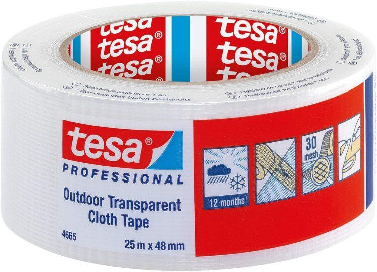 Cinta Americana Transparente Outdoor Cloth Tape 25mx48mm Tesa