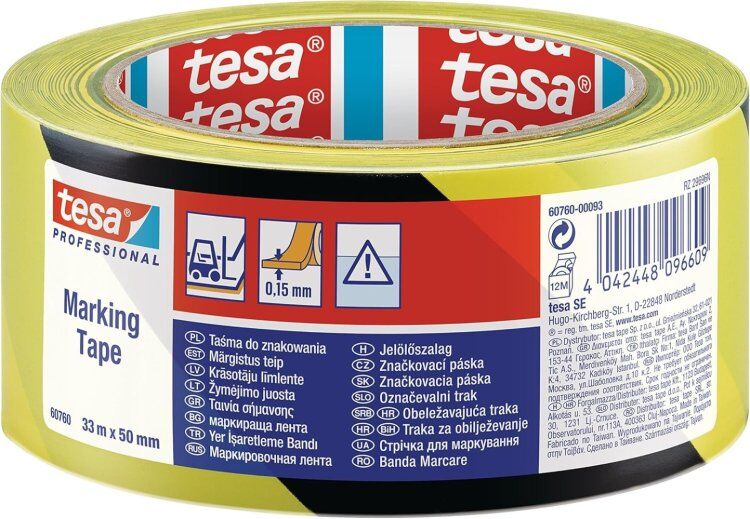 Cinta de Señalizacion Amarilla/Negra 60760-00087-15 33mx50mm Tesa