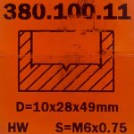 Broca de mortasar y taladrar HW S:m6x0.75 D:10x28x49 dr 380.100.11 CMT