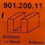 Fresa para ranurar HM S:8 D:20x16 901.200.11 CMT