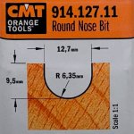 Fresa radio convexo HM S:8 D:12.7 R:6.35 CMT