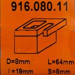 Fresa para agujerear y refundir HM S:8 D:8x19 Z:1 916.080.11 CMT