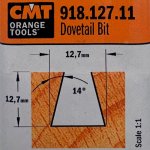 Fresa para juntas 14° HW S:8 D:12.7x12.7 918.127.11 CMT