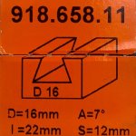 Fresa para juntas 7° HW S:12 D:16x22 918.658.11 CMT