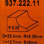 Fresa r.convexo c/rodam. HM S:8 D:25.4 R:6.4 CMT