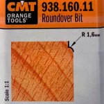 Fresa r.concavo c/rodam. HM S:8 D:15.9 R:1.6 (7/8/938) 938.160.11 CMT