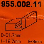 Fresa para cajones Z:2 HM S:8 D:31.7x12.7 955.002.11 CMT