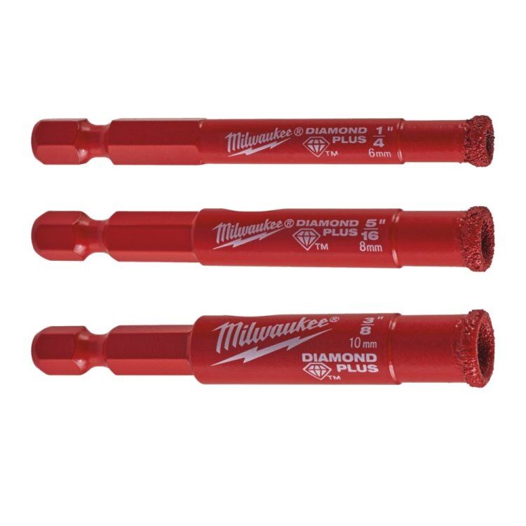 Set 3 piezas Broca Diamante seco/humedo (4932498368) Milwaukee