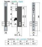 Cerradura de Embutir Puertas Metálicas 5571-25 Lince
